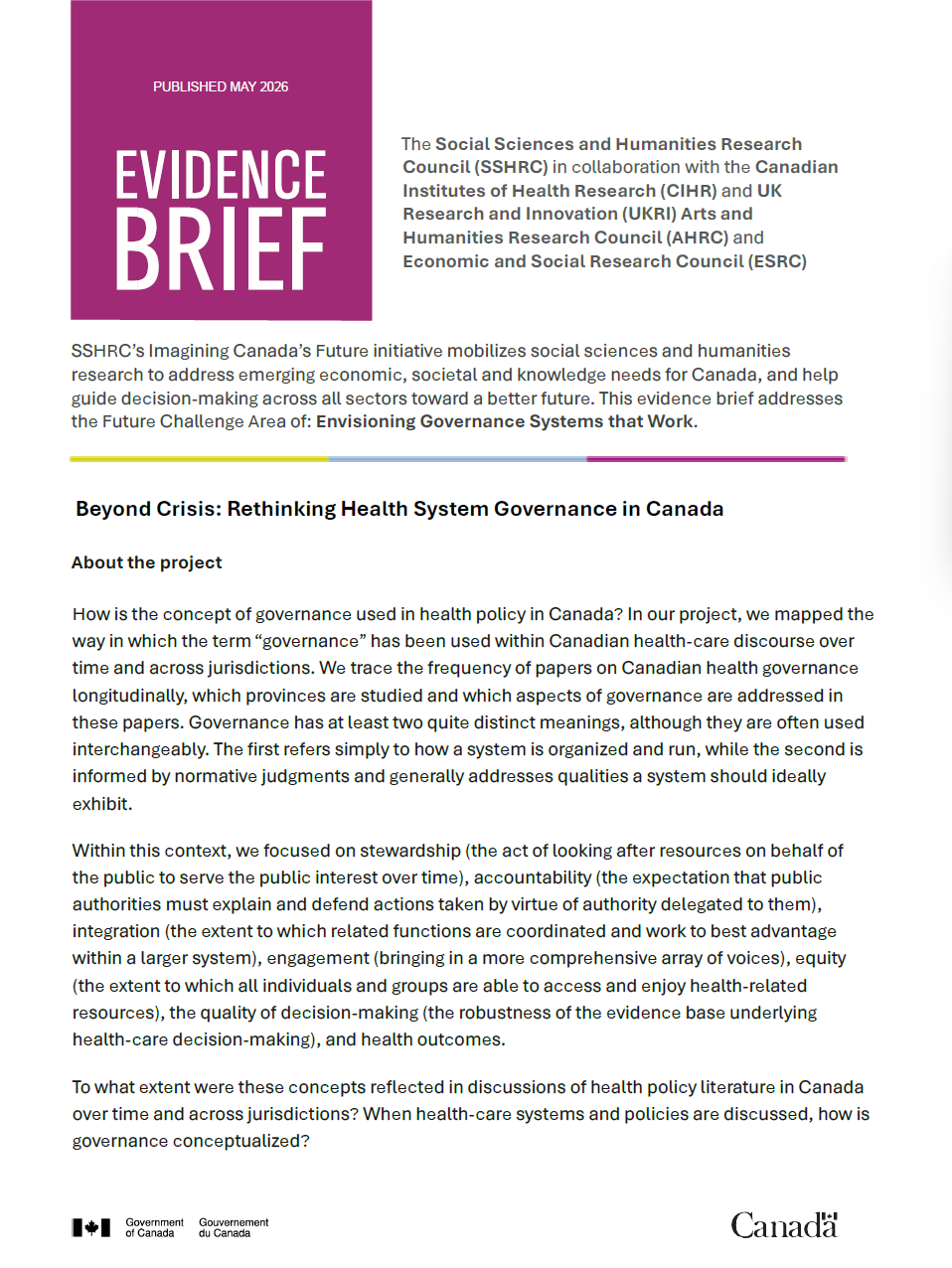 First page image of the evidence brief report